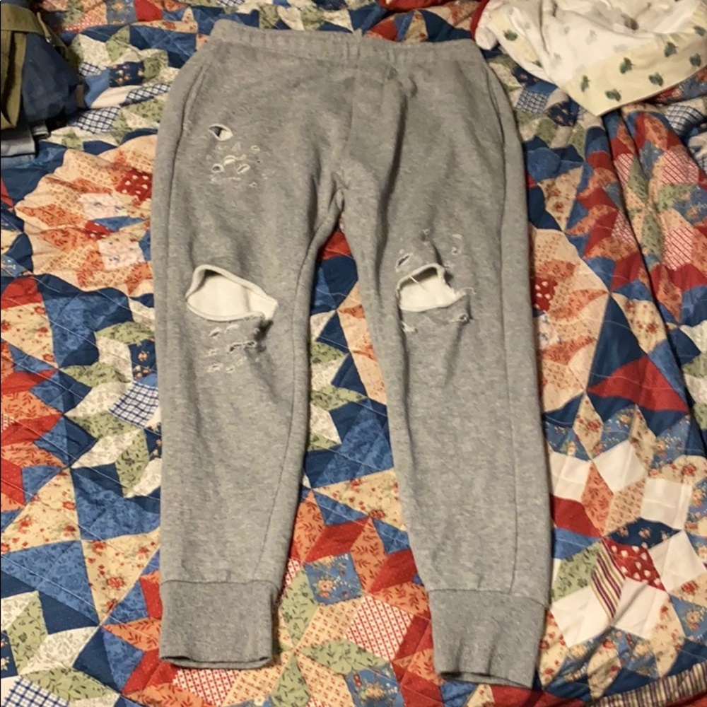 Distressed jogger sweatpants